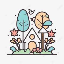 Garden House Icon Ilration Vector