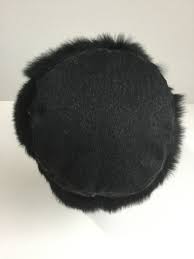 Possum Dyed Fur Black Merino Wool Trim