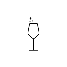 Sparkling White Wine Glass Icon On