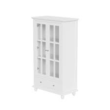 55 H White Bookcase With Glass Doors