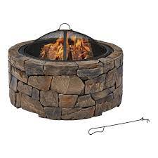 Stacked Stone Wood Burning Fire Pit