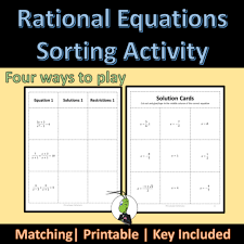 Solving Rational Equations Sorting