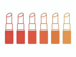 Lip Lipstick Line Icon Set Orange