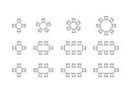 Table And Chairs Vector Art Icons And