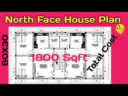 North Facing 1800 Sq Ft House Plan