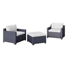 Rattan Outdoor Club Chairs And Ottoman