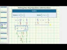 Solving One Step Equations Using