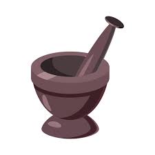 Mortar And Pestle Icon In Cartoon Style