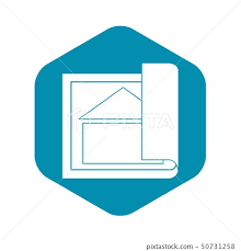 Building Plan Icon Simple Style