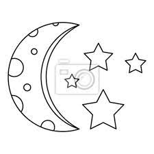 Moon And Stars Icon Outline Style