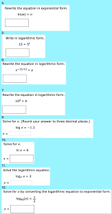 Equation In Exponential Form