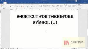 Therefore Symbol In Word 4