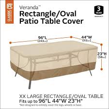 Classic Accessories Veranda Patio Rectangle Oval Table Cover Xx Large