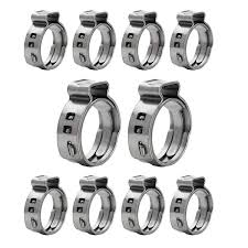 The Plumbers Choice 3 8 In Stainless Steel Oetiker Style Pinch Clamps Pex Cinch Rings 10 Pack