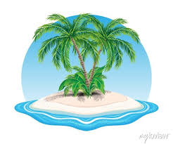 Island Icon With Palm Trees In The