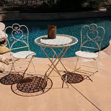 Antiqued Iron 3pc Folding Bistro Set