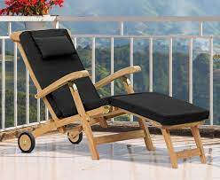 Halo Teak Steamer Chair With Wheels And