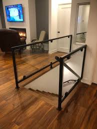 Glass Interior Railing With Black Steel