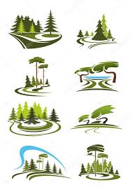 Park Garden And Forest Landscape Icons