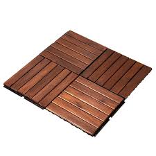Acacia Wood Interlocking Flooring Tiles