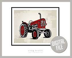 Digital Tractor Poster Print