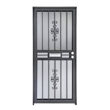 36 In X 80 In Black With Brushed Nickel Universal Reversible Mail Sl