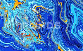 Abstract Bright Fluid Blue And Orange