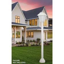 Solus 6 Ft White Outdoor Lamp Post