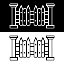 Black And White Fence Icon Vector