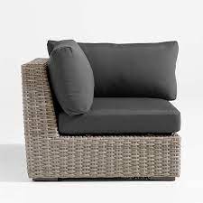 Abaco Grey Resin Wicker Outdoor Corner