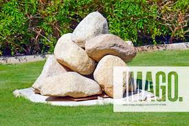 Large Decorative Stones Stacked In A