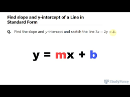 Find Slope And Y Intercept Of A Line In