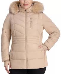Michael Kors Faux Fur Down Coat Michael