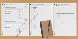 Equations Of A Straight Line Worksheets