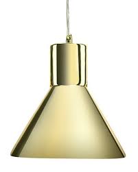 Funnel Mirrored Gold Pendant Lamp For