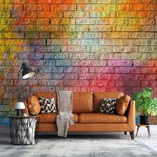 Colorful Art Deco Brick Wallpaper