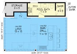 Functional Pool House Plan With Full
