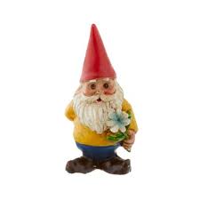 Miniature Gnome With White Daisy By