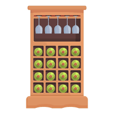 Glass Wine Cabinet Icon Cartoon Vector