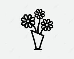 Flower Vase Line Icon Blossom Beautiful