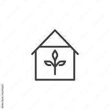 Greenhouse Outline Icon Linear Style