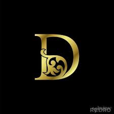 Gold Luxury Letter D Ornament Logo