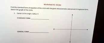 Circles Find The Standard Form