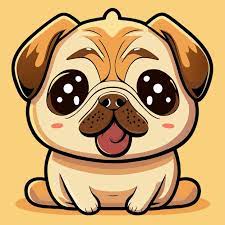 Cute Pug Dog Hand Drawn Cartoon Sticker