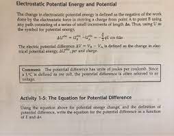 Solved Electrostatic Potential Energy