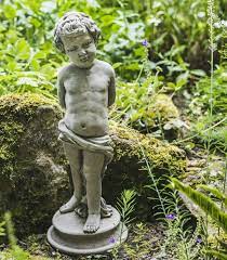 Sweet Vine Boy Garden Statue Hiding