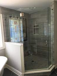 Traditional Bathroom Frameless Shower