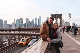 walking brooklyn bridge in new york a