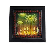 Warli Art Paper Mache Wall Painting Square