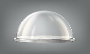 Glass Dome On The Marble Tray Realistic